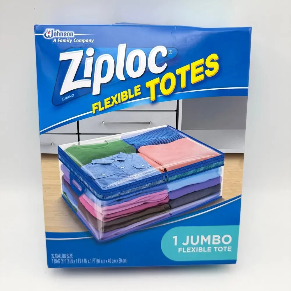 Ziploc Flexible Tote Jumbo 22 Gallon Storage Bag Organization Space Saver